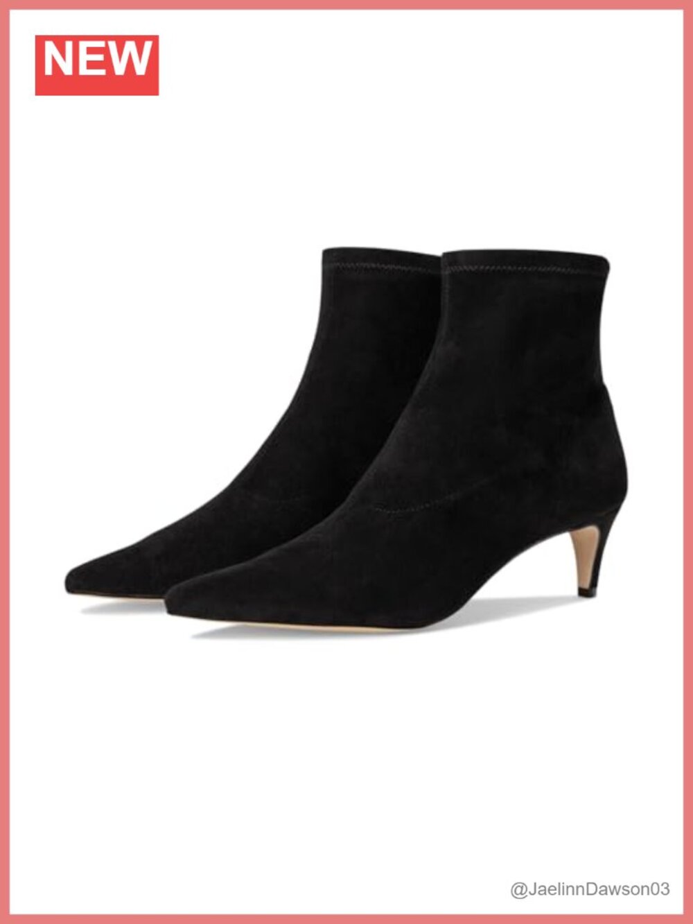 Suede Pointed Toe Kitten Heel Ankle Bootie Zip Stretch